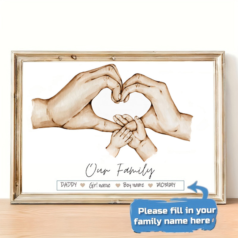Photograph Lyrics - Personalized Custom Family Hand Poster Name