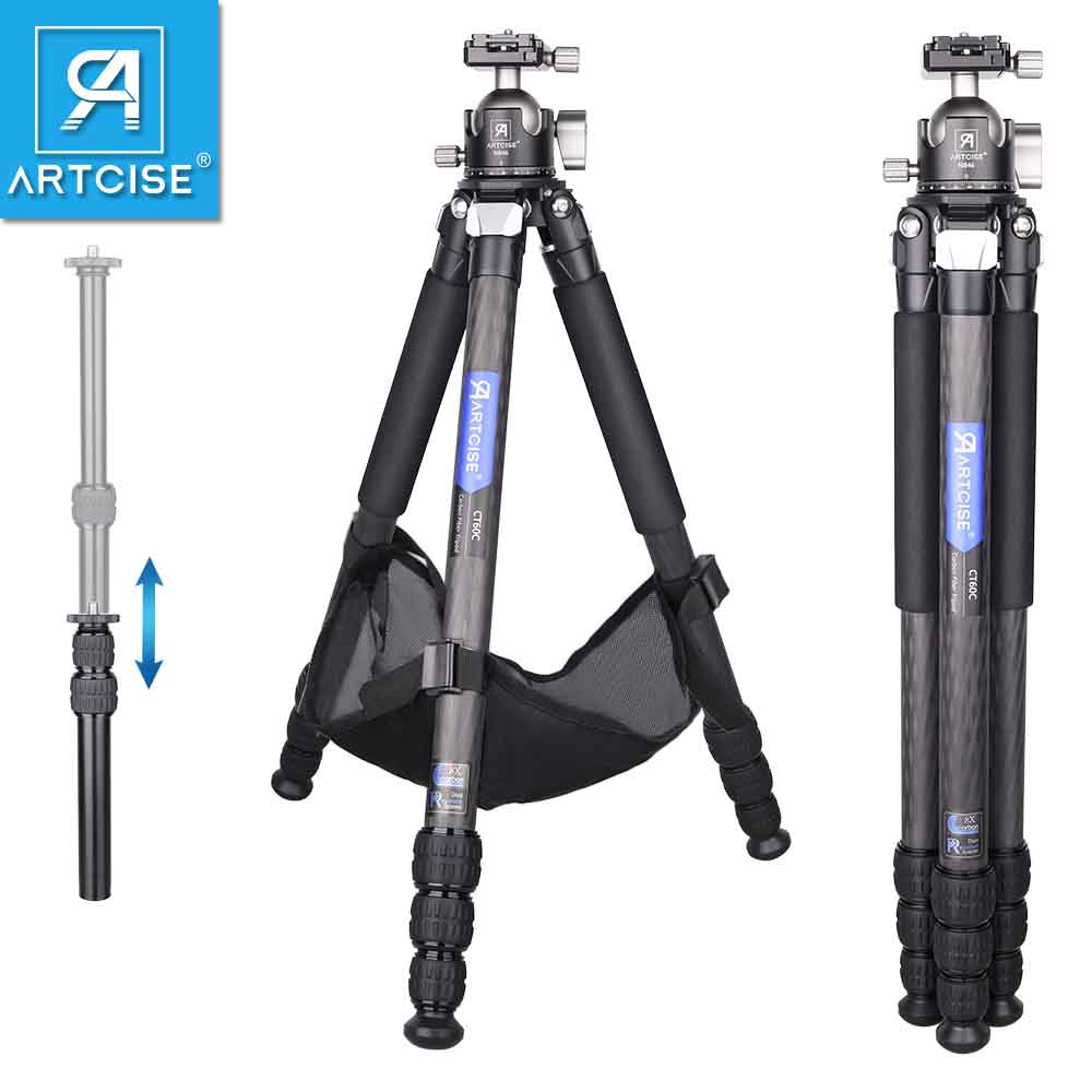 Camera Tripod Carbon - ARTCISE CT70C 158cm Carbon Fiber Tripod