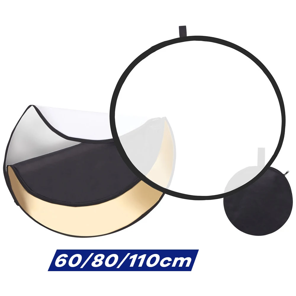 Photography Darkroom - 60/80/110cm 5-in-1 Collapsible Circular Reflector Disc