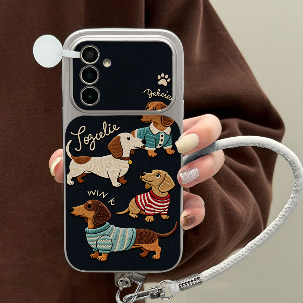 Cartoon Dachshund Phone Case F - Camera Strap Leather review and price