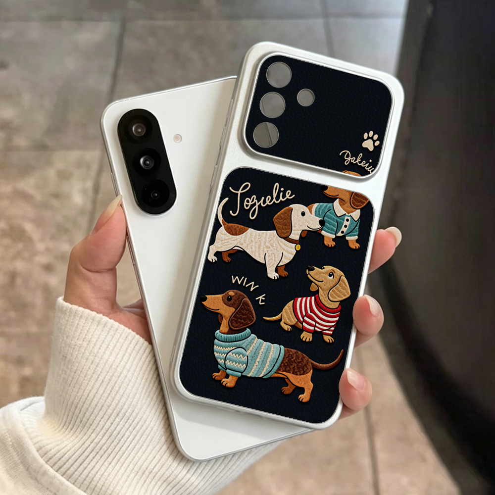 Cartoon Dachshund Phone Case F - Camera Strap Leather review and price