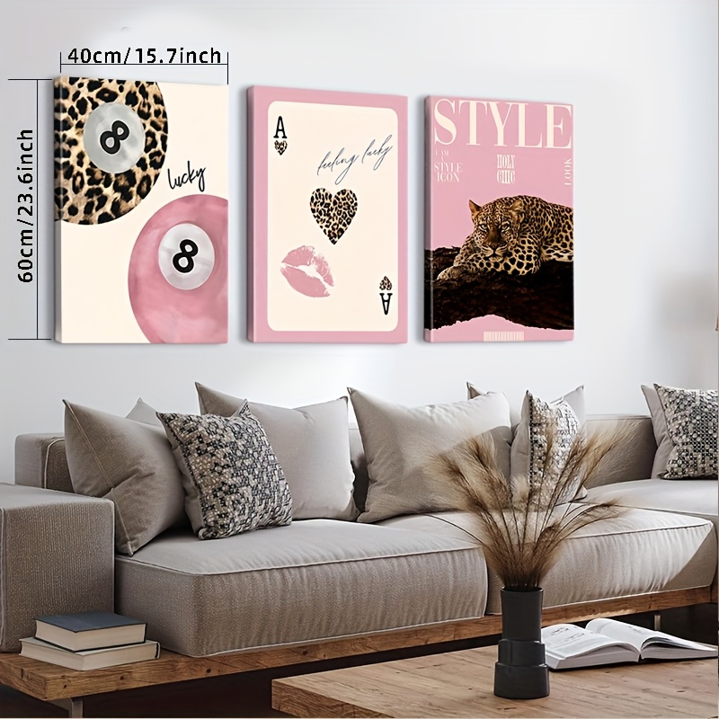 3pcs Leopard Cheetah Canvas Wa - Photography Design review and price