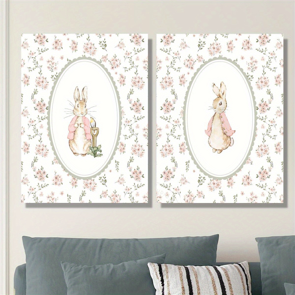 2pcs Retro Easter Rabbit Canva - Photography Design review and price