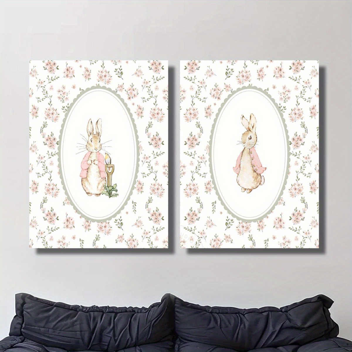 2pcs Retro Easter Rabbit Canva - Photography Design review and price
