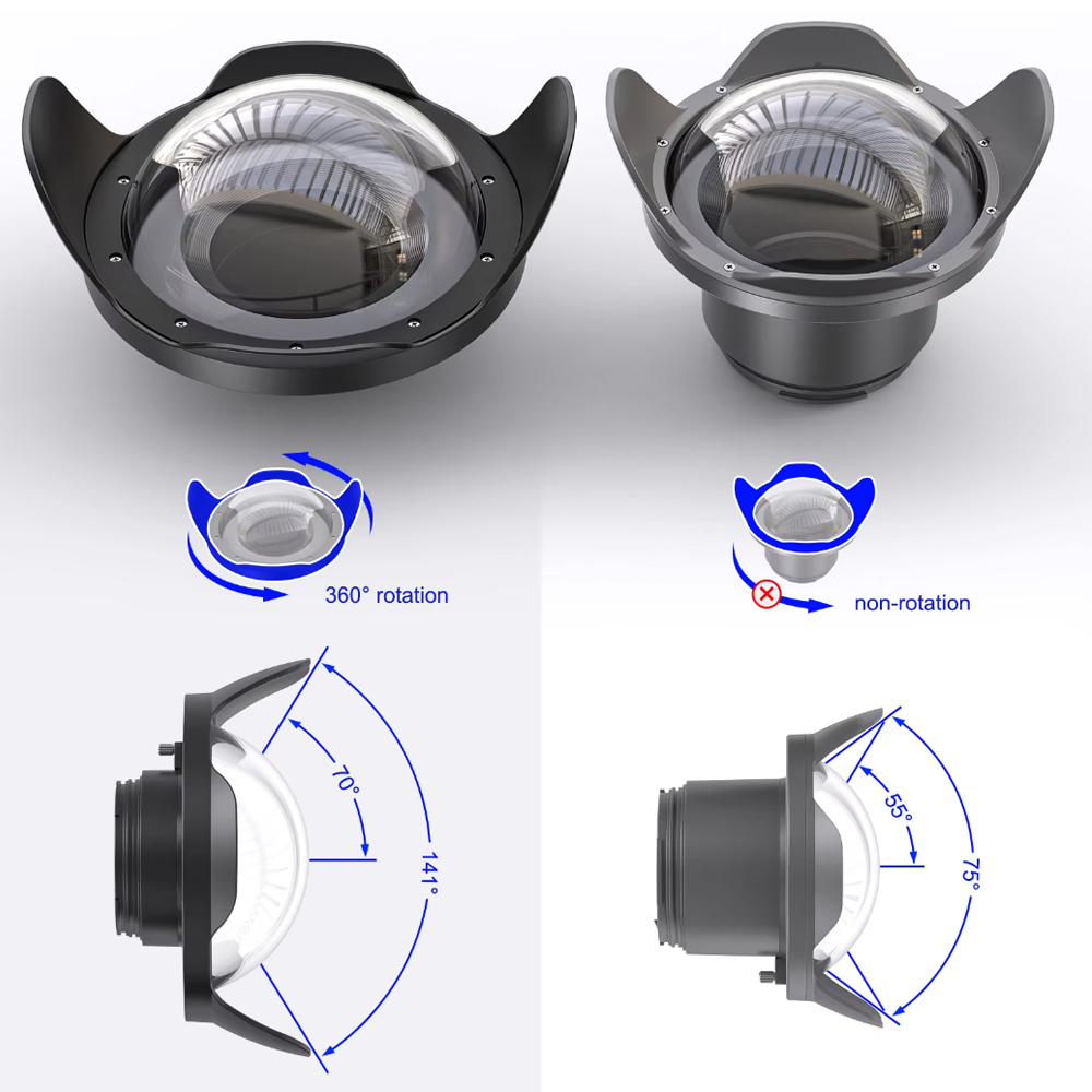 6' Wide Angle Dome Port Lens F - Photography Angles review and price